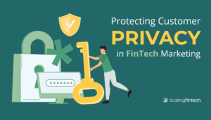 An illustration depicting secure fintech marketing practices that prioritize customer privacy and data protection.