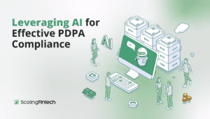 Image depicting AI tools enhancing PDPA compliance in fintech marketing strategies for improved data protection.