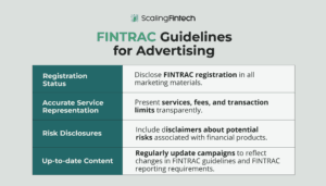 Guidelines for advertising by FINTRAC, emphasizing compliance and regulatory standards in promotional activities.