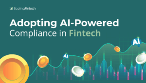 Image depicting the integration of AI-powered compliance tools in fintech marketing strategies for enhanced regulatory adherence.
